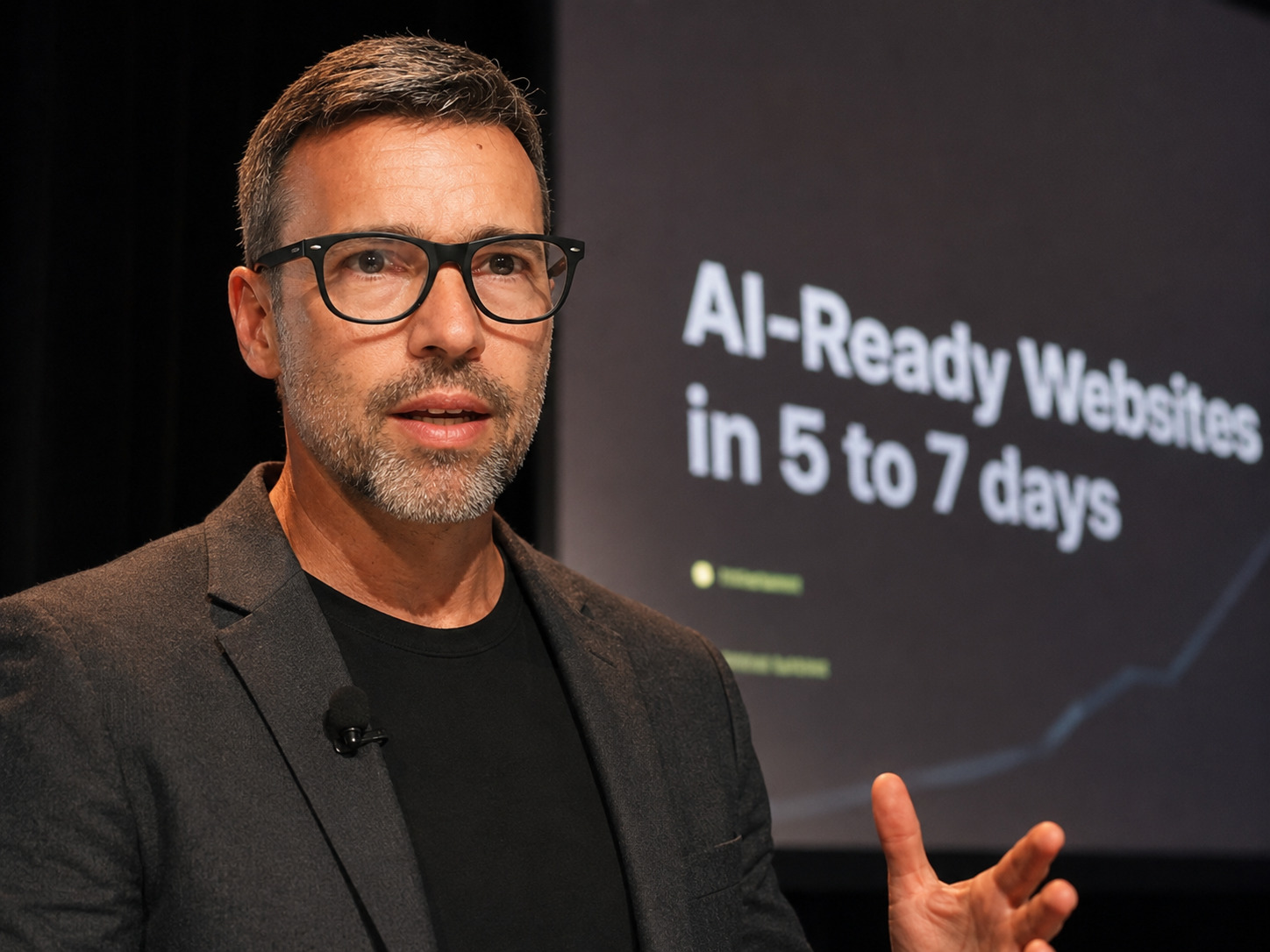 Marco Wunderwald auf der Bühne – AI-Ready Websites Dozent & Webdesigner